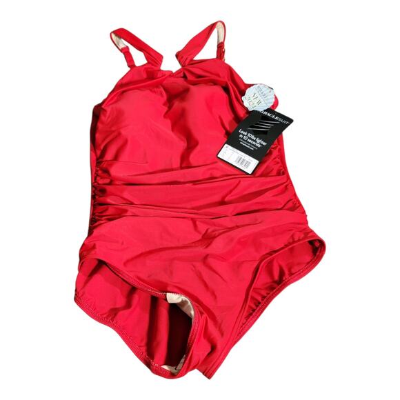 Miraclesuit Aphrodite Cayenne Red One Piece Swimsuit Women's Plus Size 16 NWT - Picture 6 of 9